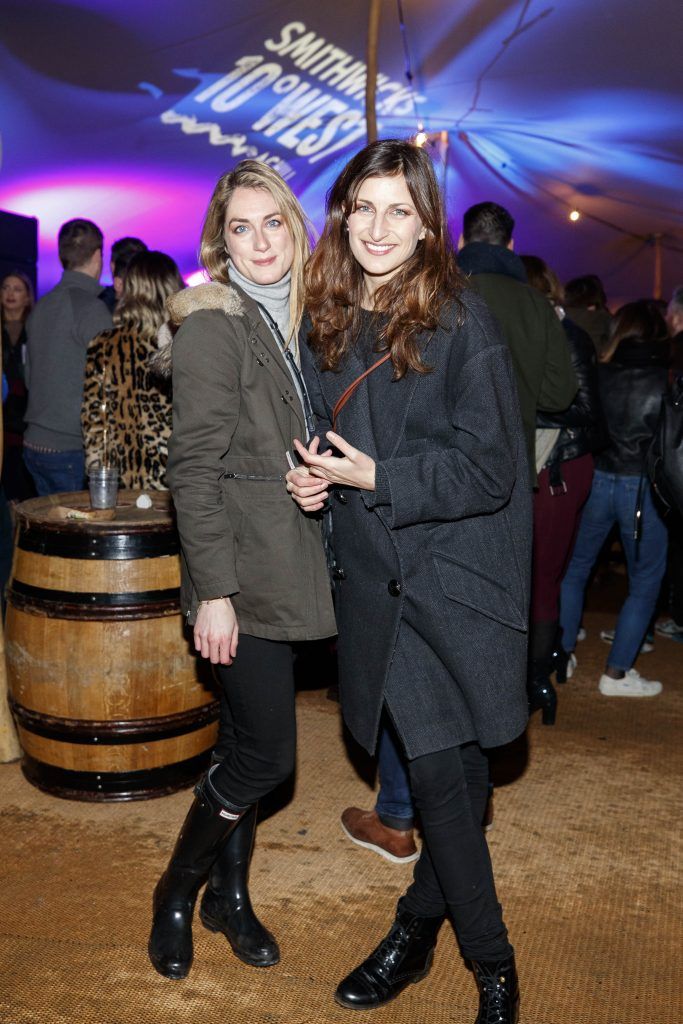 Constance Balsamo and Alice Bowler ictured at Smithwick's 10° West alternative New Year's celebration featuring a range of both daytime activities and evening entertainment on Achill Island. Picture: Andres Poveda