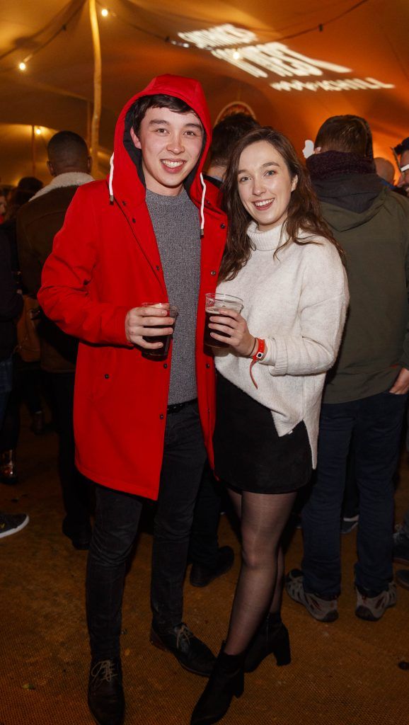 Kymann Power and Aine Leech ictured at Smithwick's 10° West alternative New Year's celebration featuring a range of both daytime activities and evening entertainment on Achill Island. Picture: Andres Poveda