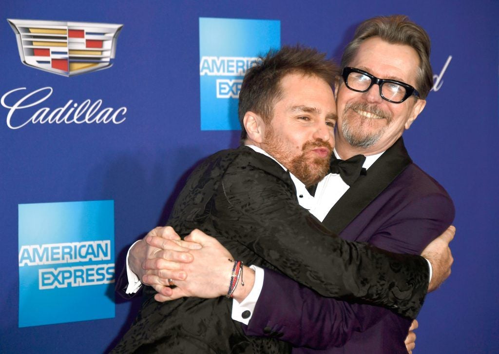 Sam Rockwell (L) and Gary Oldman attend the 29th Annual Palm Springs International Film Festival Awards Gala at Palm Springs Convention Center on January 2, 2018 in Palm Springs, California.  (Photo by Frazer Harrison/Getty Images for Palm Springs International Film Festival )