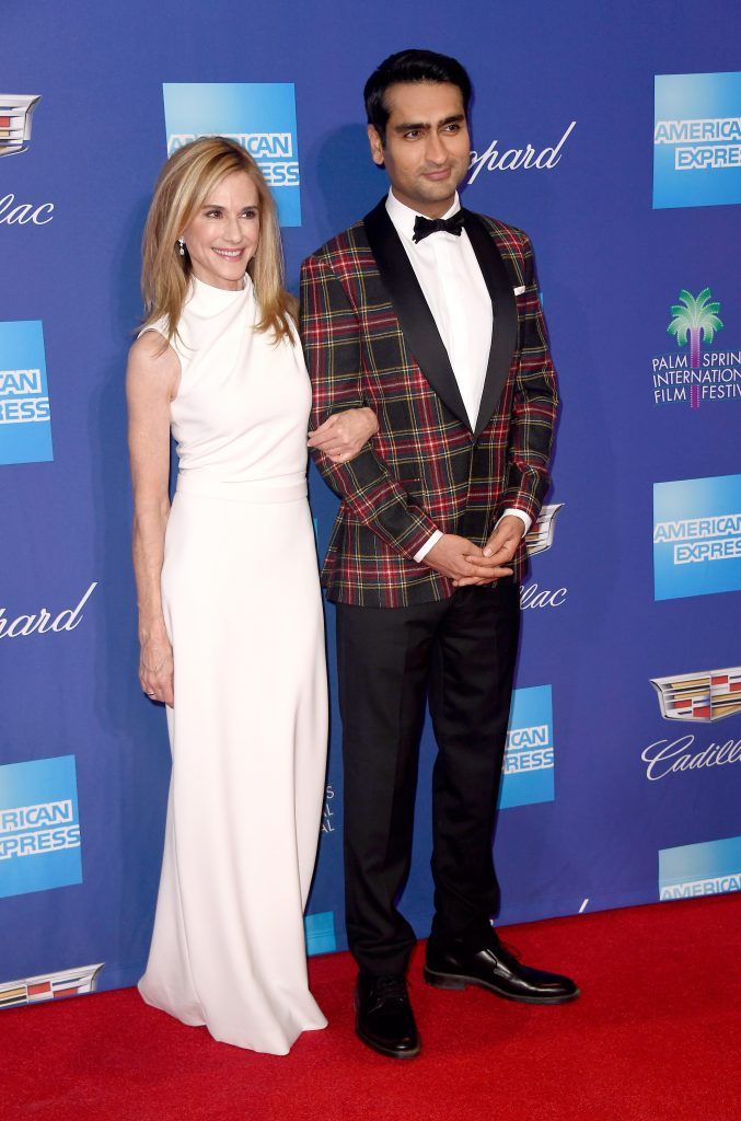 Holly Hunter (L) and Kumail Nanjiani attends the 29th Annual Palm Springs International Film Festival Awards Gala at Palm Springs Convention Center on January 2, 2018 in Palm Springs, California.  (Photo by Frazer Harrison/Getty Images for Palm Springs International Film Festival )