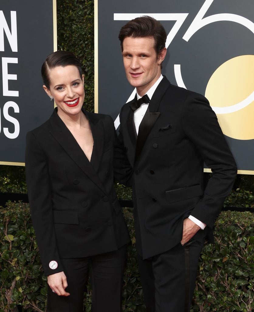 BEVERLY HILLS, CA - JANUARY 07:  Claire Foy and Matt Smith attend The 75th Annual Golden Globe Awards at The Beverly Hilton Hotel on January 7, 2018 in Beverly Hills, California.  (Photo by Frederick M. Brown/Getty Images)