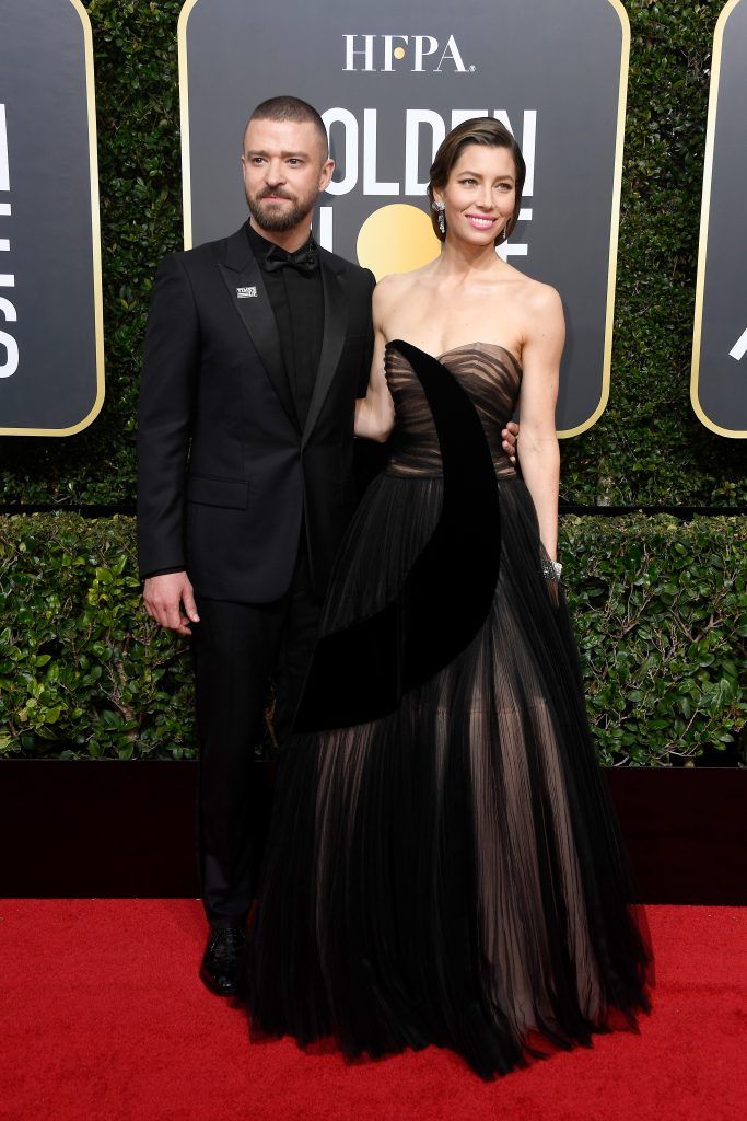 BEVERLY HILLS, CA - JANUARY 07:  Justin Timberlake and Jessica Biel attends The 75th Annual Golden Globe Awards at The Beverly Hilton Hotel on January 7, 2018 in Beverly Hills, California.  (Photo by Frazer Harrison/Getty Images)