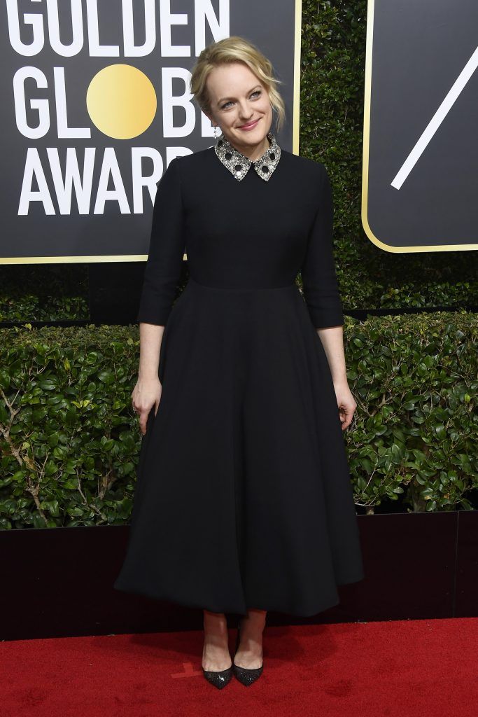 BEVERLY HILLS, CA - JANUARY 07:  Elizabeth Moss attends The 75th Annual Golden Globe Awards at The Beverly Hilton Hotel on January 7, 2018 in Beverly Hills, California.  (Photo by Frazer Harrison/Getty Images)