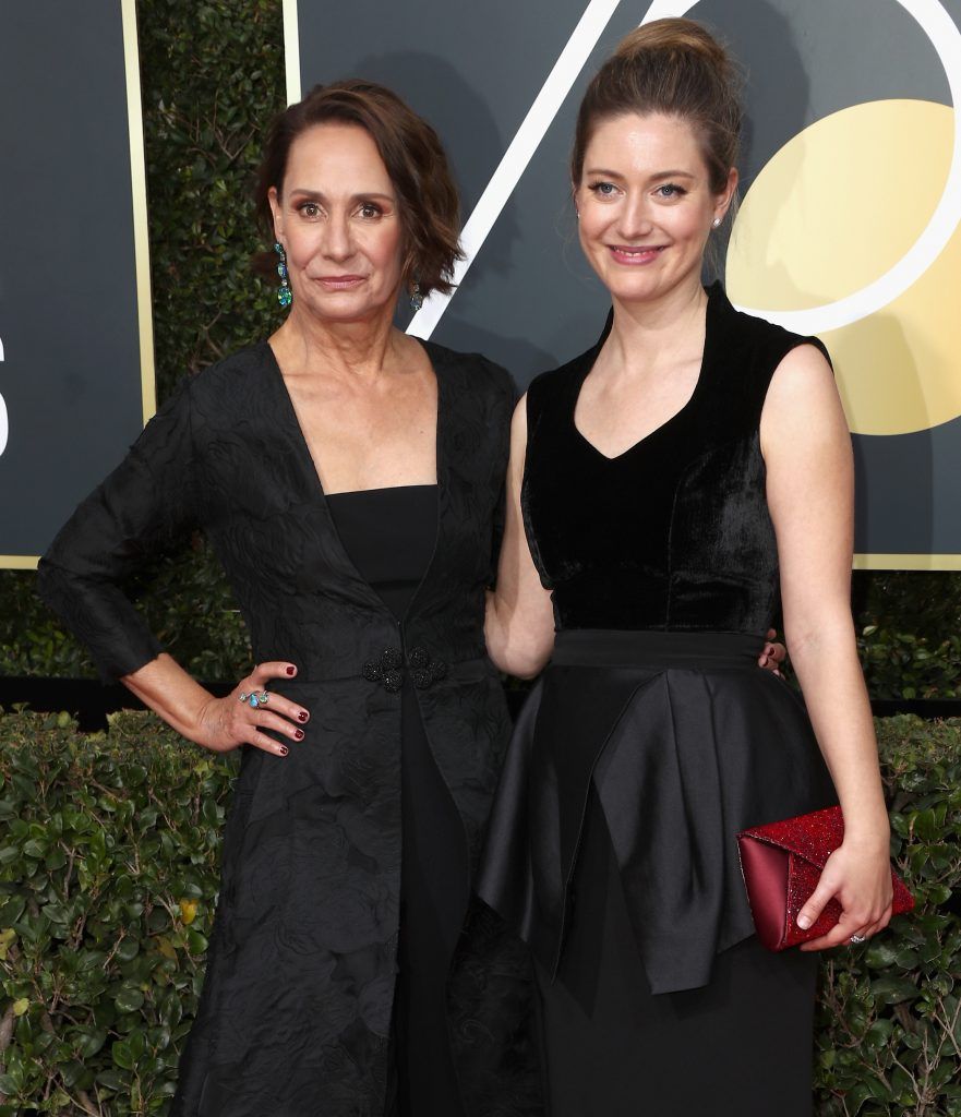 BEVERLY HILLS, CA - JANUARY 07:  Actors Laurie Metcalf (L) and Zoe Perry attend The 75th Annual Golden Globe Awards at The Beverly Hilton Hotel on January 7, 2018 in Beverly Hills, California.  (Photo by Frederick M. Brown/Getty Images)