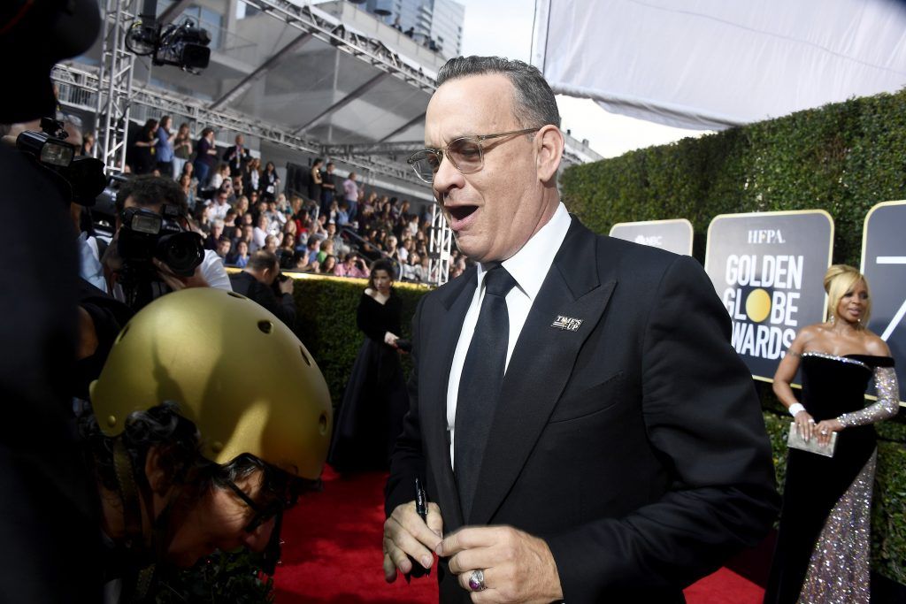 BEVERLY HILLS, CA - JANUARY 07: Tom Hanks attends The 75th Annual Golden Globe Awards at The Beverly Hilton Hotel on January 7, 2018 in Beverly Hills, California.  (Photo by Frazer Harrison/Getty Images)