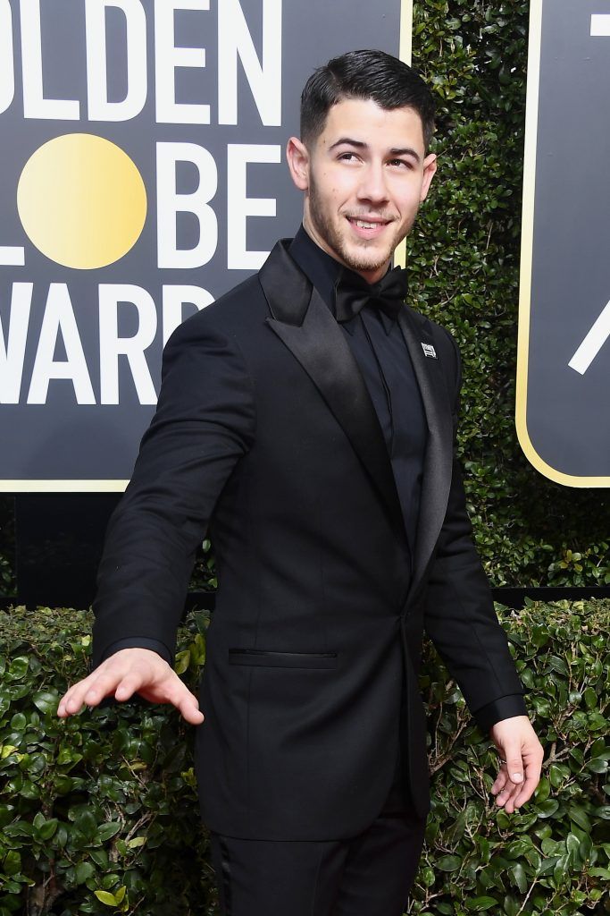 BEVERLY HILLS, CA - JANUARY 07:  Actor/singer  Nick Jonas attends The 75th Annual Golden Globe Awards at The Beverly Hilton Hotel on January 7, 2018 in Beverly Hills, California.  (Photo by Frazer Harrison/Getty Images)