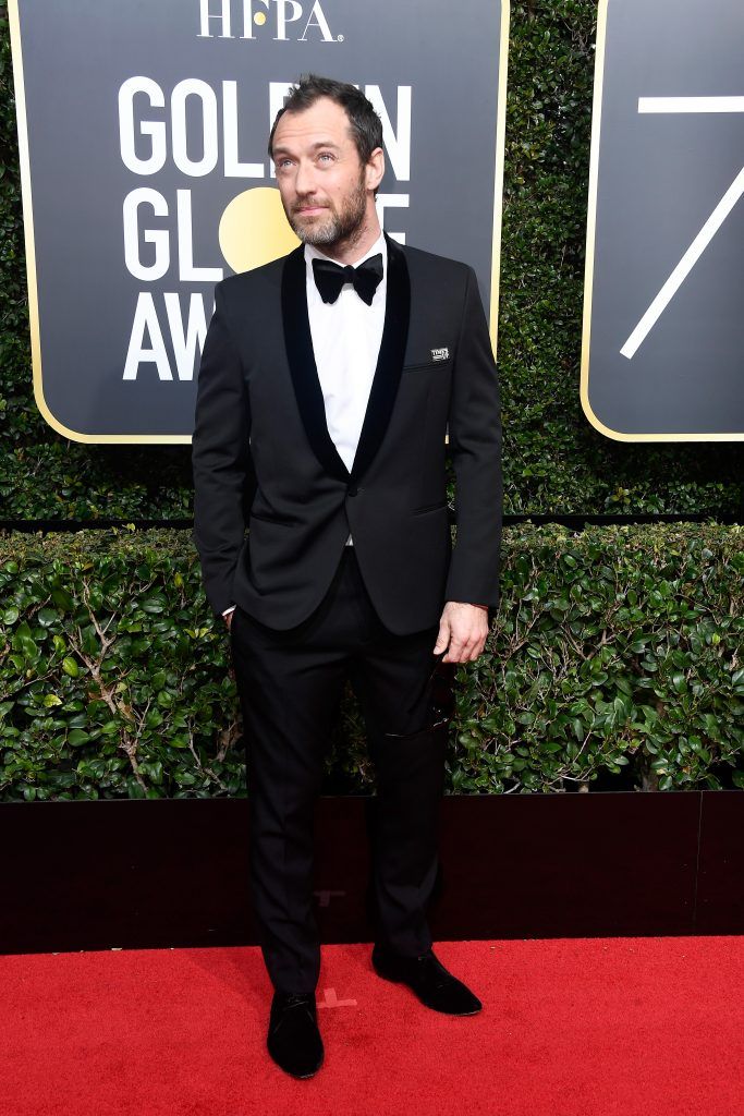 BEVERLY HILLS, CA - JANUARY 07:  Actor Jude Law attends The 75th Annual Golden Globe Awards at The Beverly Hilton Hotel on January 7, 2018 in Beverly Hills, California.  (Photo by Frazer Harrison/Getty Images)