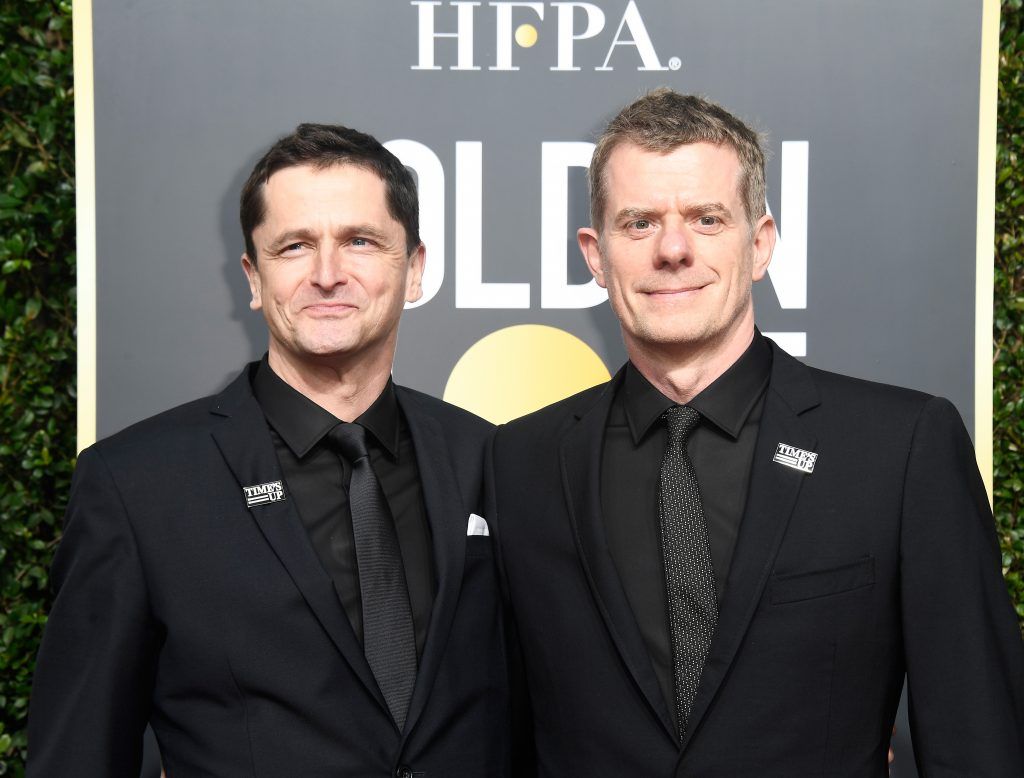 BEVERLY HILLS, CA - JANUARY 07:  Producers Peter Czernin (L) and Graham Broadbent attend The 75th Annual Golden Globe Awards at The Beverly Hilton Hotel on January 7, 2018 in Beverly Hills, California.  (Photo by Frazer Harrison/Getty Images)
