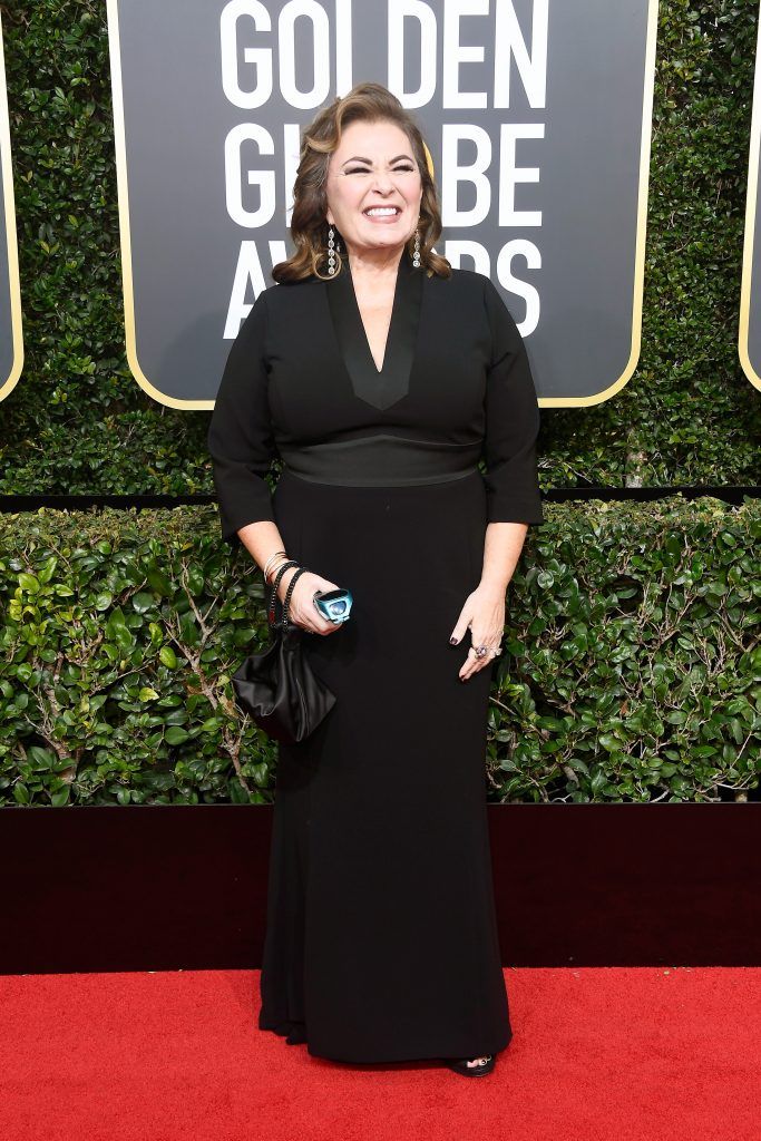 BEVERLY HILLS, CA - JANUARY 07:  Actor Roseanne Barr attends The 75th Annual Golden Globe Awards at The Beverly Hilton Hotel on January 7, 2018 in Beverly Hills, California.  (Photo by Frazer Harrison/Getty Images)