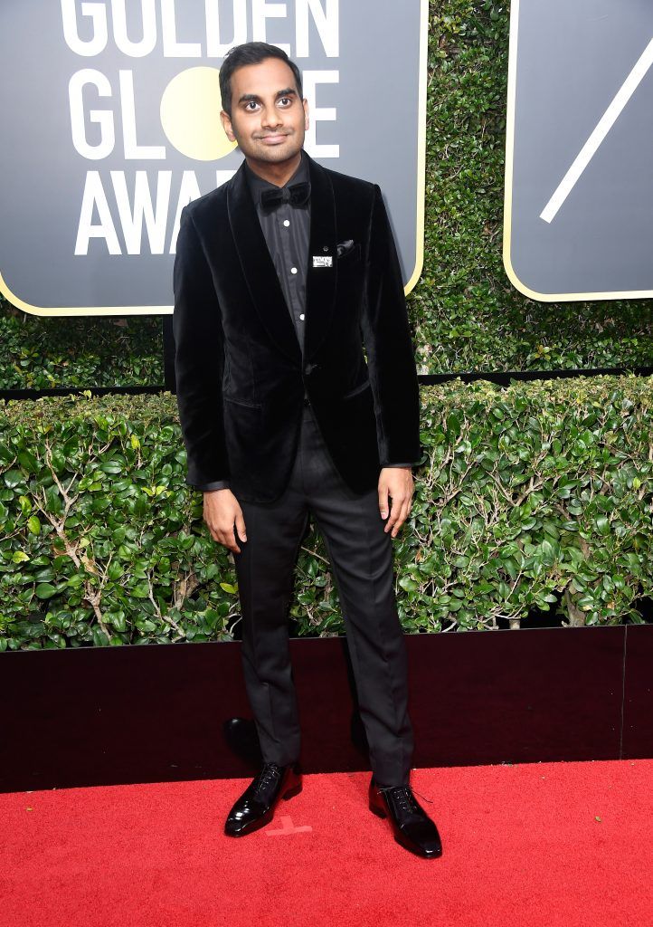 BEVERLY HILLS, CA - JANUARY 07:  Aziz Ansari attends The 75th Annual Golden Globe Awards at The Beverly Hilton Hotel on January 7, 2018 in Beverly Hills, California.  (Photo by Frazer Harrison/Getty Images)