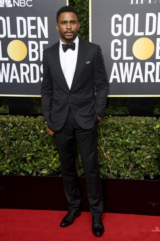 BEVERLY HILLS, CA - JANUARY 07:  Actor Nnamdi Asomugha attends The 75th Annual Golden Globe Awards at The Beverly Hilton Hotel on January 7, 2018 in Beverly Hills, California.  (Photo by Frazer Harrison/Getty Images)