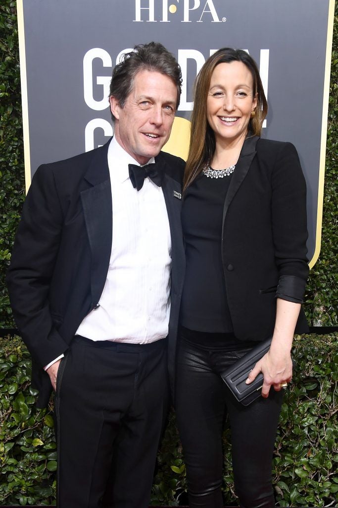 BEVERLY HILLS, CA - JANUARY 07:  Actor Hugh Grant and Anna Eberstein attend The 75th Annual Golden Globe Awards at The Beverly Hilton Hotel on January 7, 2018 in Beverly Hills, California.  (Photo by Frazer Harrison/Getty Images)