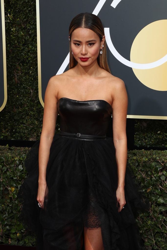 BEVERLY HILLS, CA - JANUARY 07:  Jamie Chung attends The 75th Annual Golden Globe Awards at The Beverly Hilton Hotel on January 7, 2018 in Beverly Hills, California.  (Photo by Frederick M. Brown/Getty Images)