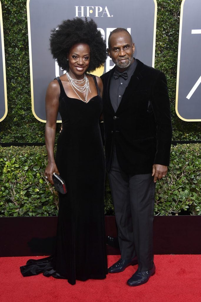 BEVERLY HILLS, CA - JANUARY 07:  Actor Viola Davis (L) and Julius Tennon attend The 75th Annual Golden Globe Awards at The Beverly Hilton Hotel on January 7, 2018 in Beverly Hills, California.  (Photo by Frazer Harrison/Getty Images)