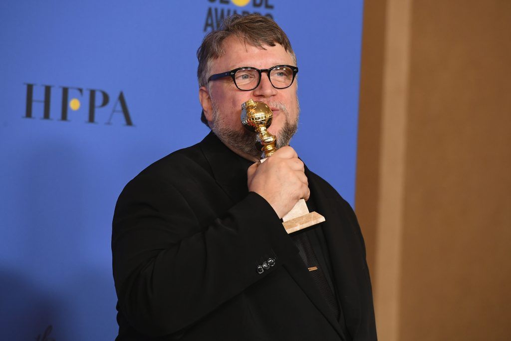 BEVERLY HILLS, CA - JANUARY 07:  Director Guillermo del Toro poses with the award for Best Director Motion Picture for 'The Shape of Water' in the press room during The 75th Annual Golden Globe Awards at The Beverly Hilton Hotel on January 7, 2018 in Beverly Hills, California.  (Photo by Kevin Winter/Getty Images)