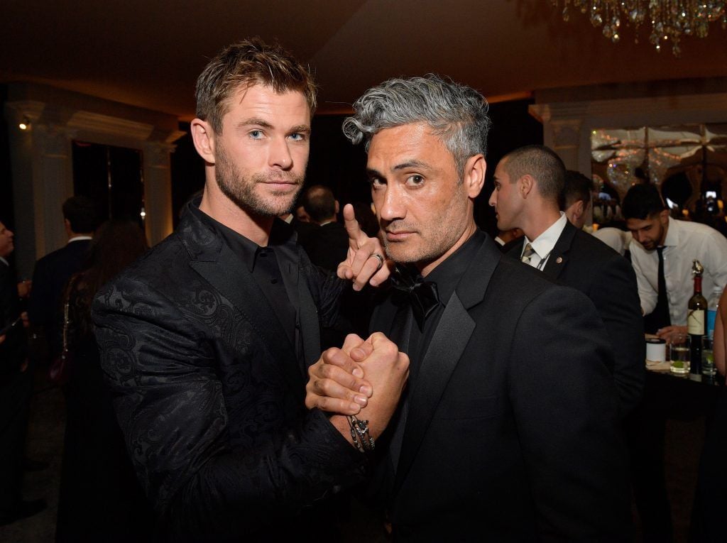 Actor Chris Hemsworth (L) and director Taika Waititi attend the 2018 InStyle and Warner Bros. 75th Annual Golden Globe Awards Post-Party at The Beverly Hilton Hotel on January 7, 2018 in Beverly Hills, California.  (Photo by Matt Winkelmeyer/Getty Images for InStyle)