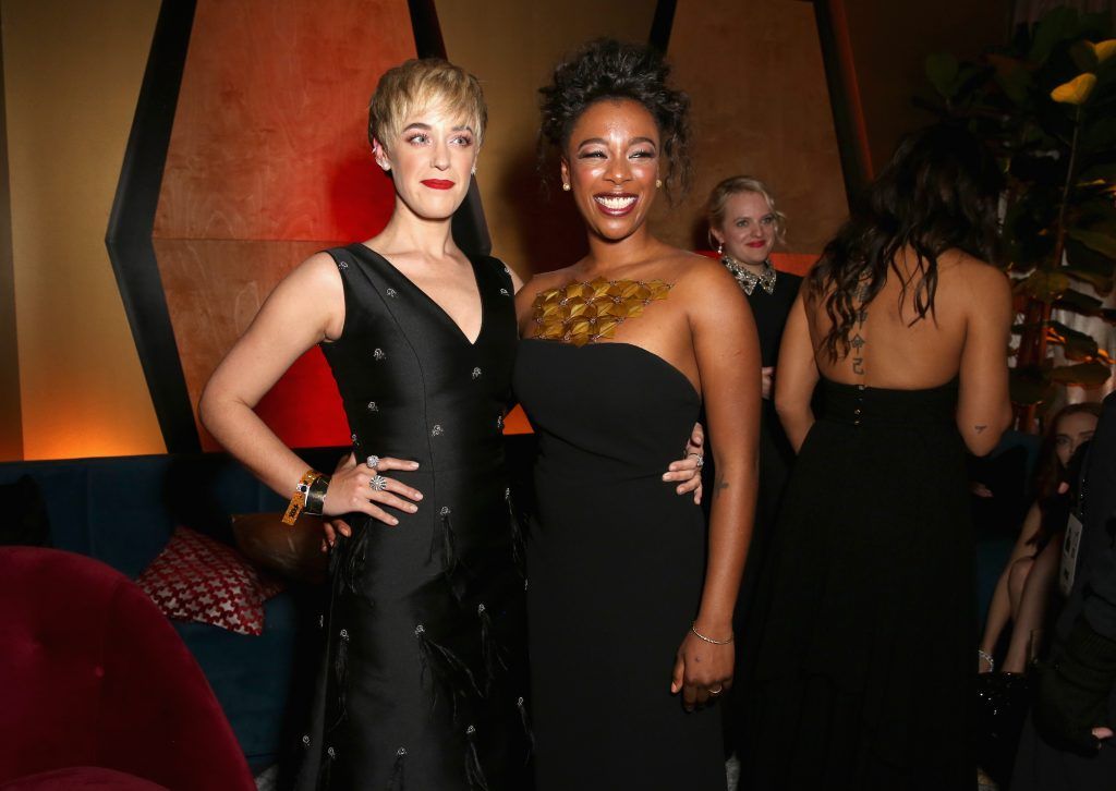 Writer Lauren Morelli (L) and actor Samira Wiley attend Hulu's 2018 Golden Globes After Party at The Beverly Hilton Hotel on January 7, 2018 in Beverly Hills, California.  (Photo by Rachel Murray/Getty Images for Hulu)