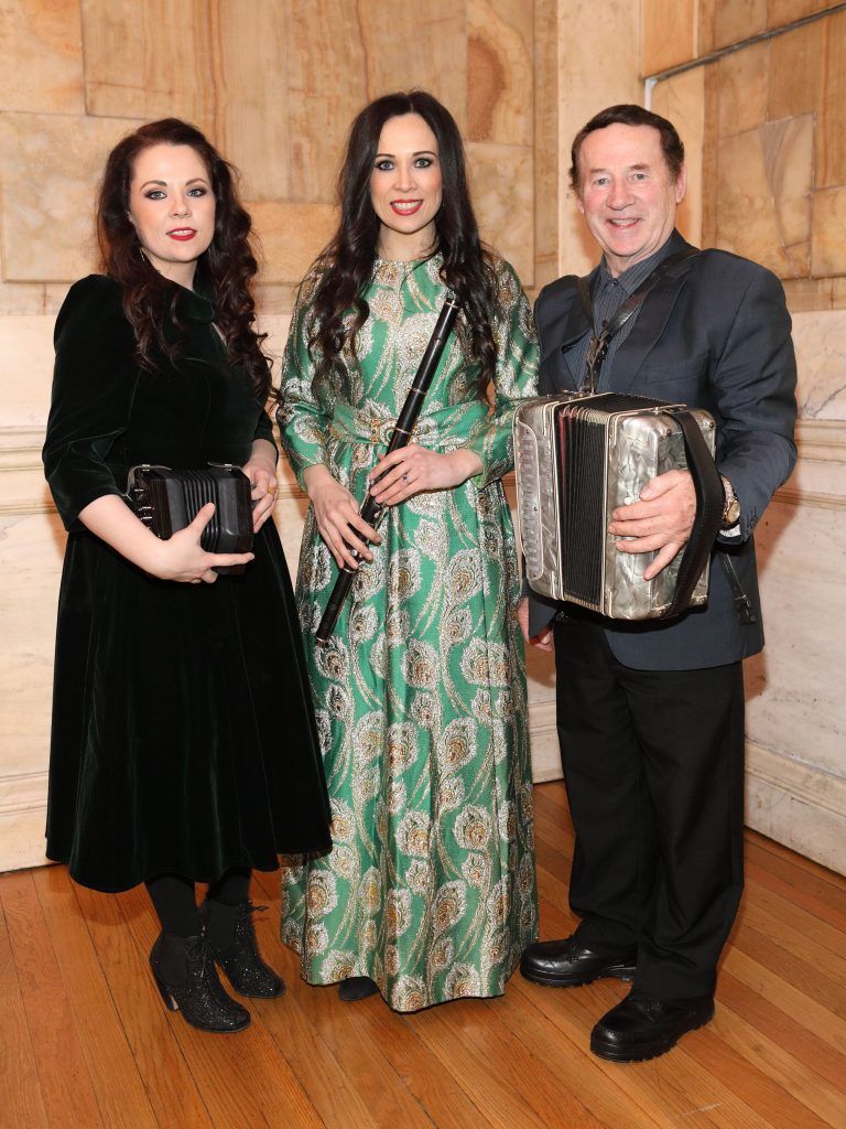 Michelle Mulcahy, Louise Mulcahy and Michael Mulcahy pictured at the launch of TradFest 2018 at the Department of Foreign Affairs, Dublin. Photo: Brian McEvoy Photography