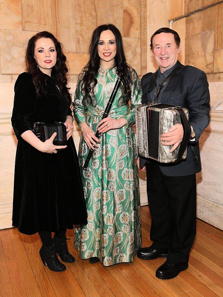 Michelle Mulcahy, Louise Mulcahy and Michael Mulcahy pictured at the launch of TradFest 2018 at the Department of Foreign Affairs, Dublin. Photo: Brian McEvoy Photography