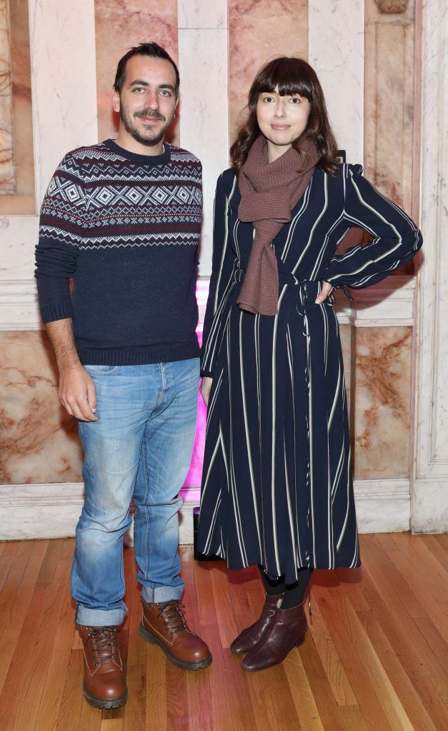 Haris Koutsikos and Justine Zwiazek pictured at the launch of TradFest 2018 at the Department of Foreign Affairs, Dublin. Photo: Brian McEvoy Photography