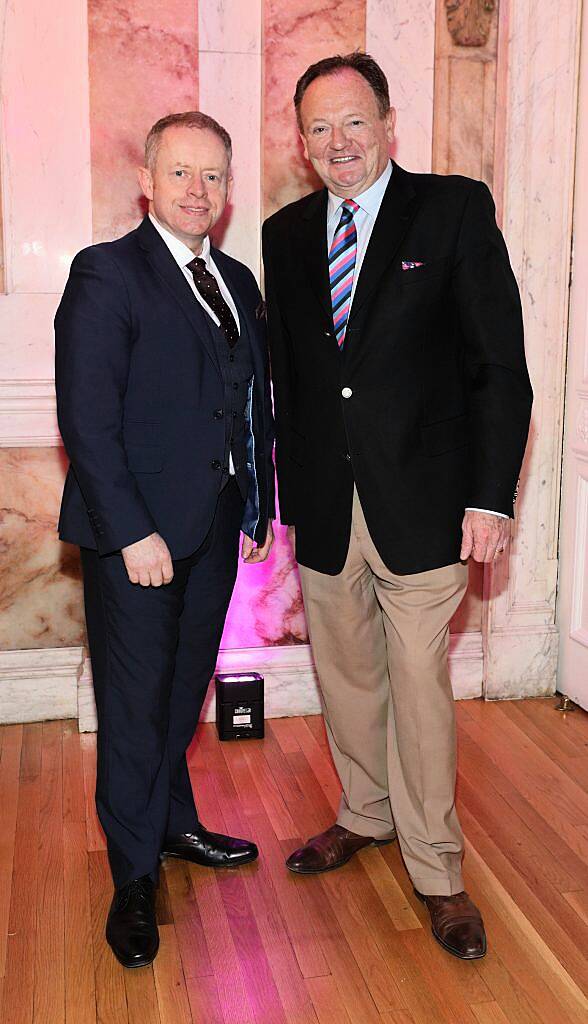 Minister of State for the Diaspora and International Development Ciaran Cannon and Tom Cleary pictured at the launch of TradFest 2018 at the Department of Foreign Affairs, Dublin. Photo: Brian McEvoy Photography