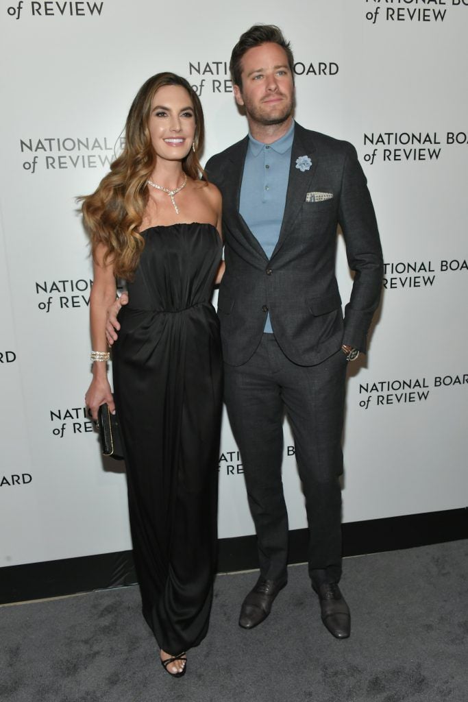 Actor Elizabeth Chambers (L) and Armie Hammer attend the 2018 The National Board Of Review Annual Awards Gala at Cipriani 42nd Street on January 9, 2018 in New York City.  (Photo by Mike Coppola/Getty Images)