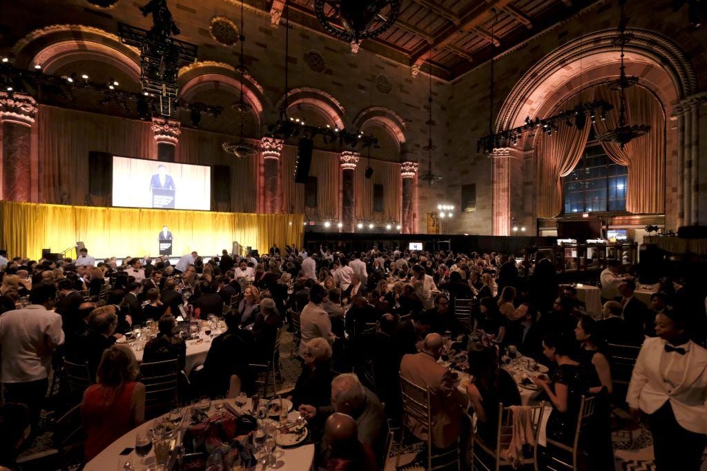 A view of the interior as guests enjoy dinner during the National Board of Review Annual Awards Gala at Cipriani 42nd Street on January 9, 2018 in New York City.  (Photo by Dimitrios Kambouris/Getty Images for National Board of Review)