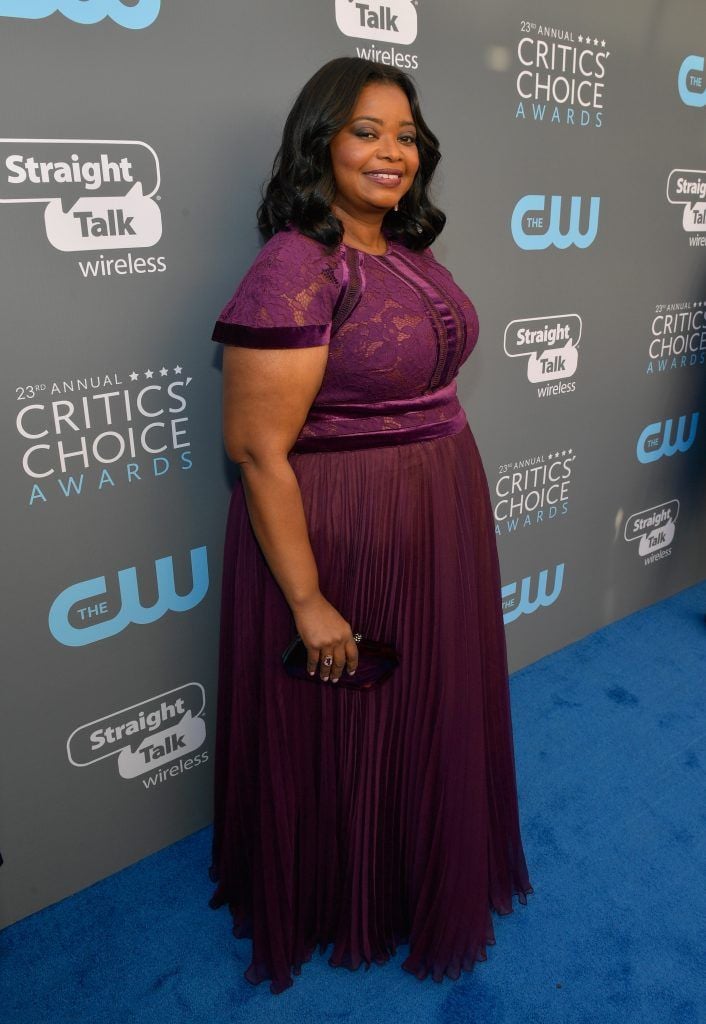 SANTA MONICA, CA - JANUARY 11:  Actor Octavia Spencer attends The 23rd Annual Critics' Choice Awards at Barker Hangar on January 11, 2018 in Santa Monica, California.  (Photo by Matt Winkelmeyer/Getty Images for The Critics' Choice Awards  )