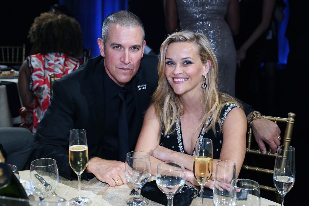 Jim Toth (L) and Reese Witherspoon attend The 23rd Annual Critics' Choice Awards at Barker Hangar on January 11, 2018 in Santa Monica, California.  (Photo by Christopher Polk/Getty Images for The Critics' Choice Awards  )
