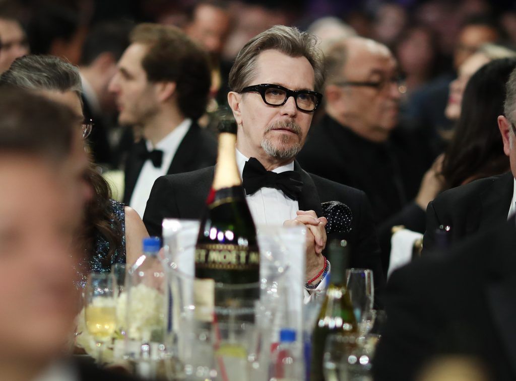 Actor Gary Oldman attends The 23rd Annual Critics' Choice Awards at Barker Hangar on January 11, 2018 in Santa Monica, California.  (Photo by Christopher Polk/Getty Images for The Critics' Choice Awards  )