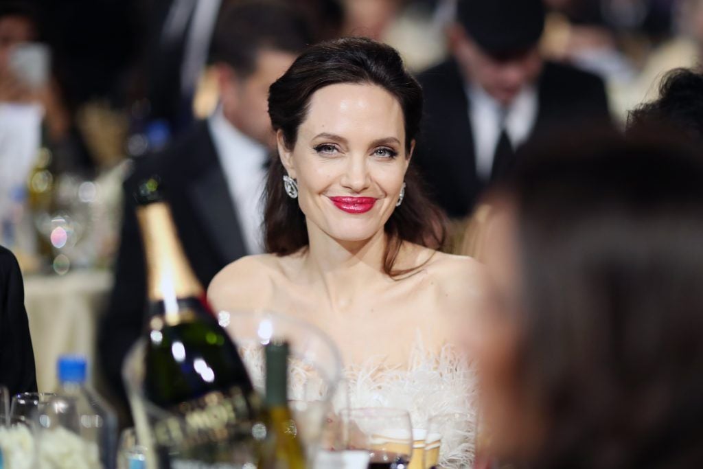 Actor Angelina Jolie attends The 23rd Annual Critics' Choice Awards at Barker Hangar on January 11, 2018 in Santa Monica, California.  (Photo by Christopher Polk/Getty Images for The Critics' Choice Awards  )