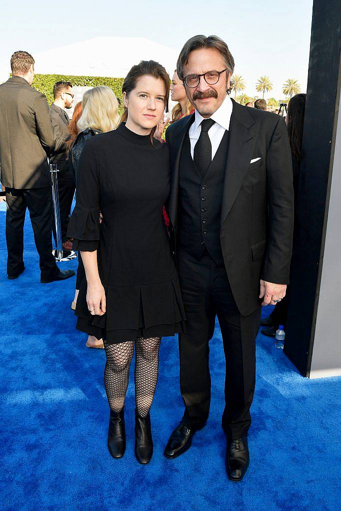 SANTA MONICA, CA - JANUARY 11:  Artist Sarah Cain and actor Marc Maron attend The 23rd Annual Critics' Choice Awards at Barker Hangar on January 11, 2018 in Santa Monica, California.  (Photo by Matt Winkelmeyer/Getty Images for The Critics' Choice Awards  )