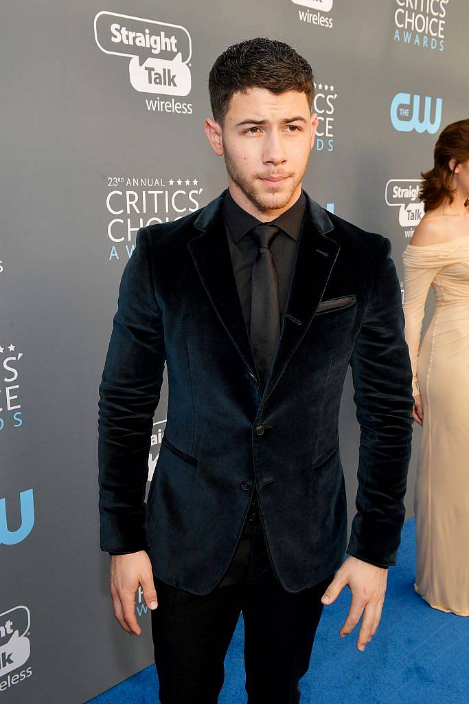 SANTA MONICA, CA - JANUARY 11:  Nick Jonas attends The 23rd Annual Critics' Choice Awards at Barker Hangar on January 11, 2018 in Santa Monica, California.  (Photo by Matt Winkelmeyer/Getty Images for The Critics' Choice Awards  )