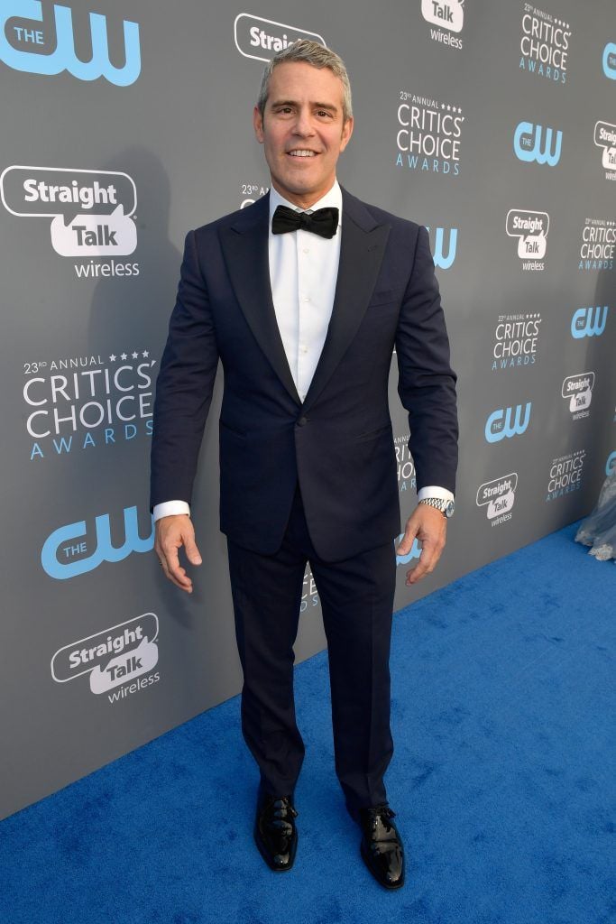 SANTA MONICA, CA - JANUARY 11:  TV personality Andy Cohen attends The 23rd Annual Critics' Choice Awards at Barker Hangar on January 11, 2018 in Santa Monica, California.  (Photo by Matt Winkelmeyer/Getty Images for The Critics' Choice Awards  )