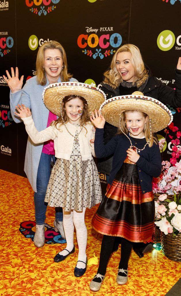 Eleanor Smith with Yvette Sinnot and Hellen with Ella Curran (7) pictured at the special family screening of Disney Pixar's Coco in the ODEON Cinema Point Village (13th January 2018). Picture: Andres Poveda