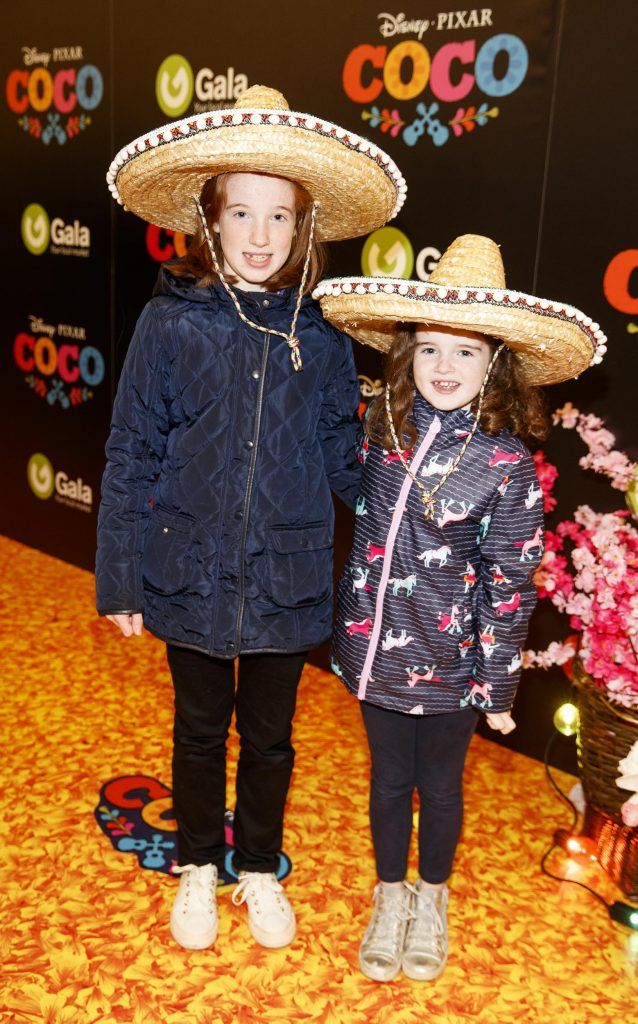 Alana (10) and Sian McCrohan (6) from Foxrock pictured at the special family screening of Disney Pixar's Coco in the ODEON Cinema Point Village (13th January 2018). Picture: Andres Poveda