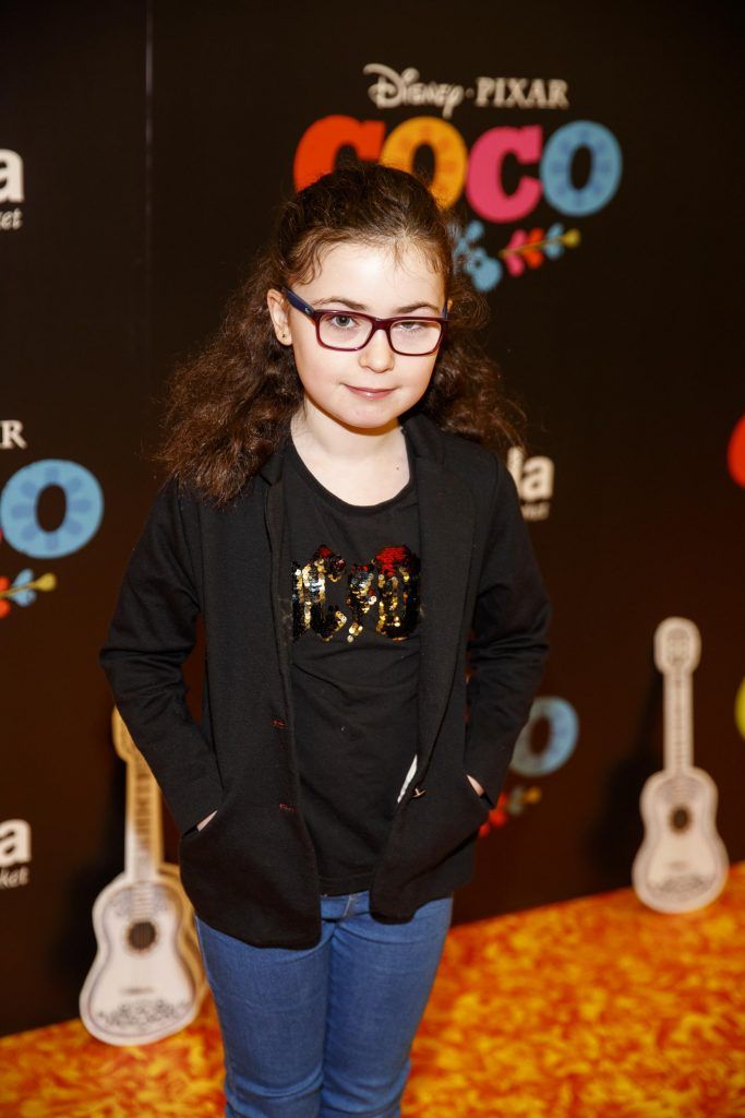 Ava Poveda (9) pictured at the special family screening of Disney Pixar's Coco in the ODEON Cinema Point Village (13th January 2018). Picture: Andres Poveda
