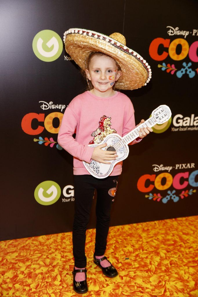 Lauren Chaney (7) pictured at the special family screening of Disney Pixar's Coco in the ODEON Cinema Point Village (13th January 2018). Picture: Andres Poveda