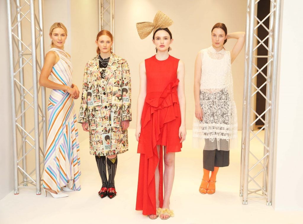 Brown Thomas unveils the Spring Summer 2018 International Designer Collections with Ireland’s top models Teo Sutra, Maria Traynor, Aine O’Gorman and Anastasia Kuchynskaya at its luxury flagship store. Photograph: Leon Farrell / Photocall Ireland