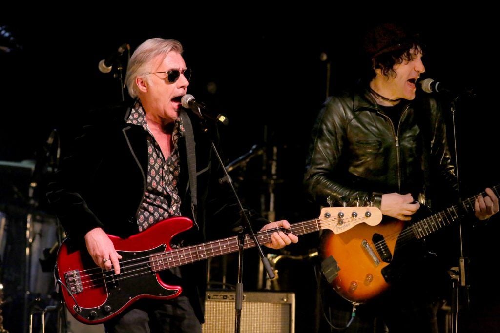 Jesse Malin, right, and Glen Matlock pictured as one of the great international songwriters Shane MacGowan was celebrated at the National Concert Hall for his 60th birthday (15th Jan 2018). Photo: Mark Stedman