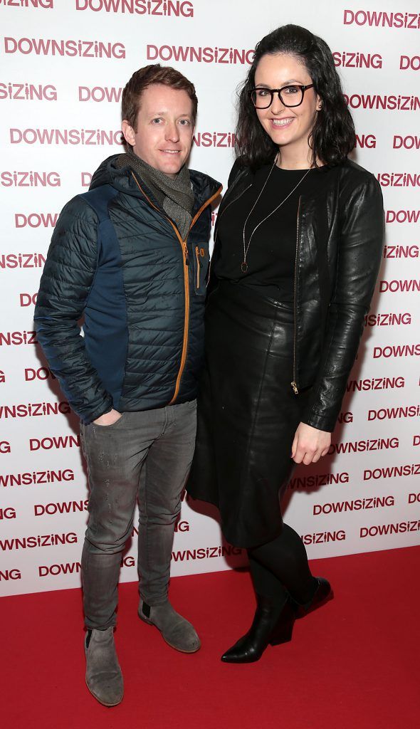 Craig O Rourke and Carleen Smith at the special preview screening of Downsizing at The Stella Theatre, Rathmines. Photo by Brian McEvoy