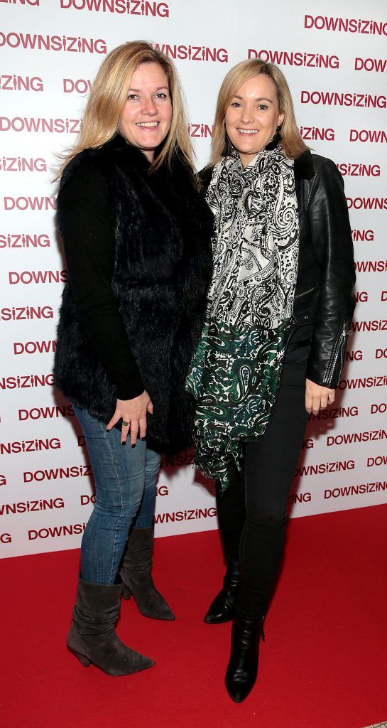 Lynne Hunter and Aisling Flood at the special preview screening of Downsizing at The Stella Theatre, Rathmines. Photo by Brian McEvoy