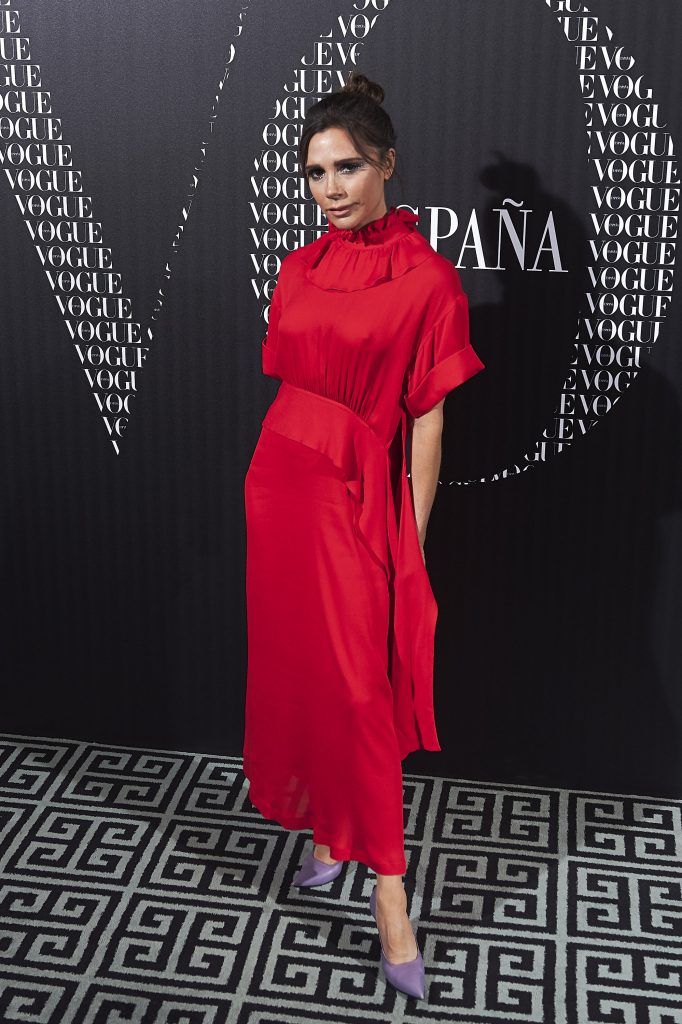 Victoria Beckham attends a dinner in her honor organized by Vogue at the Santo Mauro Hotel on January 18, 2018 in Madrid, Spain.  (Photo by Carlos Alvarez/Getty Images)