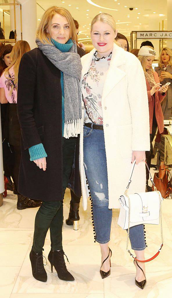 Ingrid Hoey and Lorna Weightman in Brown Thomas Dublin for the S/S 2018 International Designer Collections. Photo: Leon Farrell/Photocall Ireland