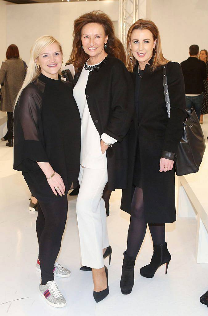 Melaine Morris, Celia Holman Lee and Clodagh Edward in Brown Thomas Dublin for the S/S 2018 International Designer Collections. Photo: Leon Farrell/Photocall Ireland