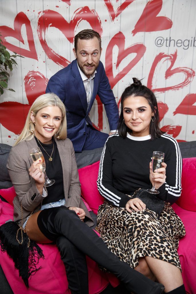 First Dates maitre d' Mateo Sania is pictured with Niamh Cullen and Aideen Murphy at the launch of the First Dates Restaurant at the Gibson Hotel. Photo by Andres Poveda