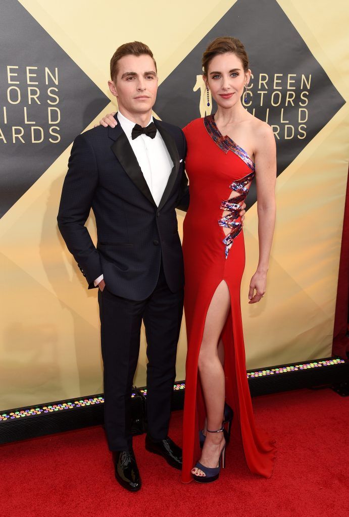 LOS ANGELES, CA - JANUARY 21:  Actors Dave Franco and Alison Brie attend the 24th Annual Screen Actors Guild Awards at The Shrine Auditorium on January 21, 2018 in Los Angeles, California.  (Photo by Kevork Djansezian/Getty Images)