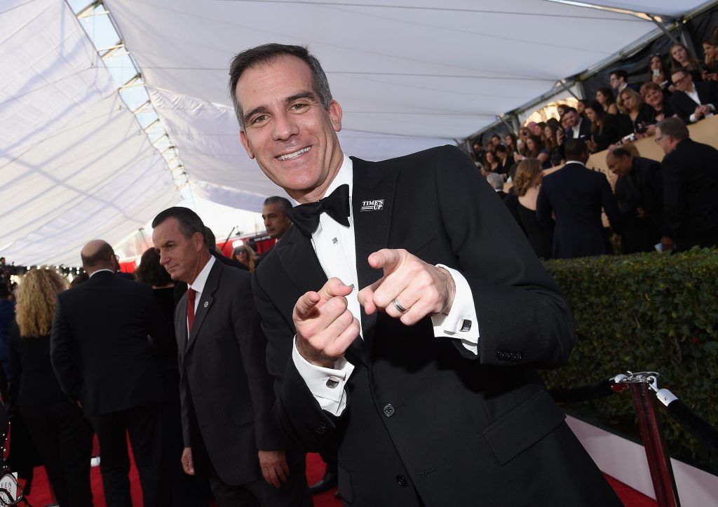 LOS ANGELES, CA - JANUARY 21:  Los Angeles Mayor Eric Garcetti attends the 24th Annual Screen Actors Guild Awards at The Shrine Auditorium on January 21, 2018 in Los Angeles, California.  (Photo by Kevork Djansezian/Getty Images)