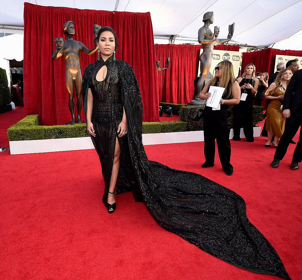 LOS ANGELES, CA - JANUARY 21:  Actor Jessica Pimentel attends the 24th Annual Screen Actors Guild Awards at The Shrine Auditorium on January 21, 2018 in Los Angeles, California.  (Photo by Kevork Djansezian/Getty Images)