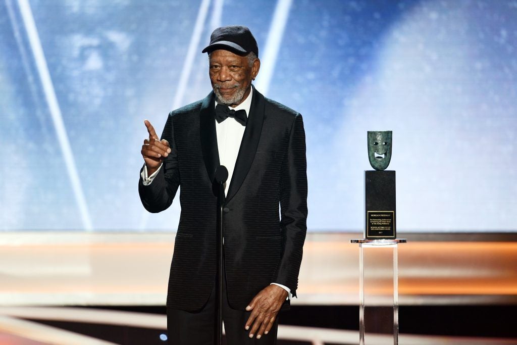 Honoree Morgan Freeman accepts the Life Achievement Award onstage during the 24th Annual Screen Actors Guild Awards at The Shrine Auditorium on January 21, 2018 in Los Angeles, California. (Photo by Kevin Winter/Getty Images)